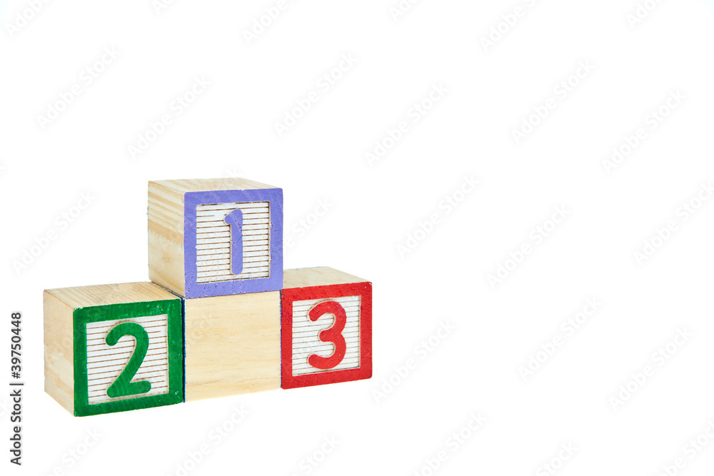 number 123 from letter wooden blocks as a podium number 123 from letter wooden blocks as a podium