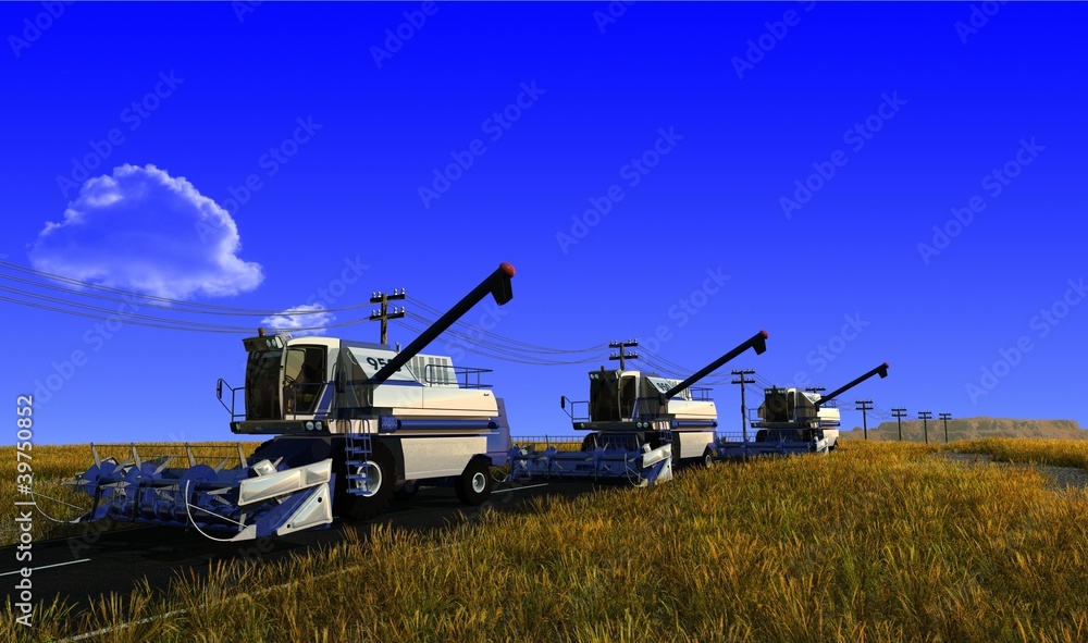 Fototapeta premium The machine for harvesting