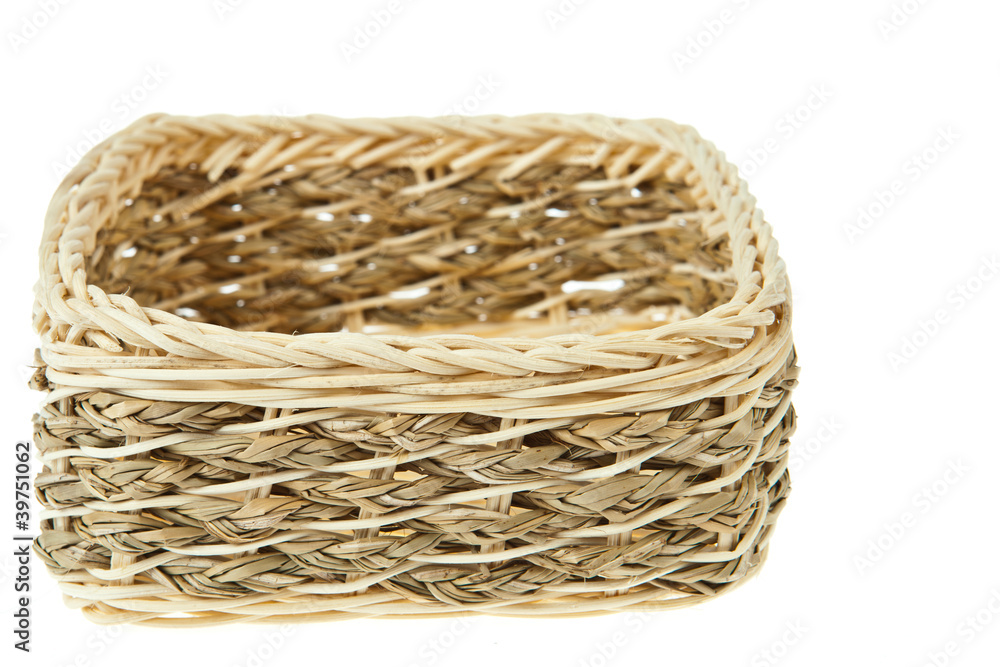Obraz premium Wicker Box isolated on white background