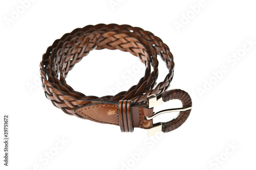 Brown belt isolated on white background