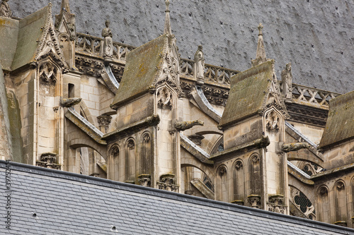 Detai shot of Saint Gatien cathedral in Tours photo