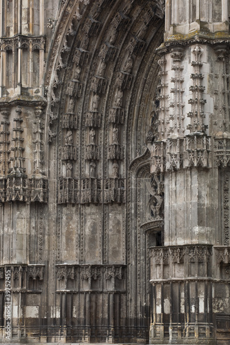 The main entrance to Saint Gatien cathedral in Tours. photo