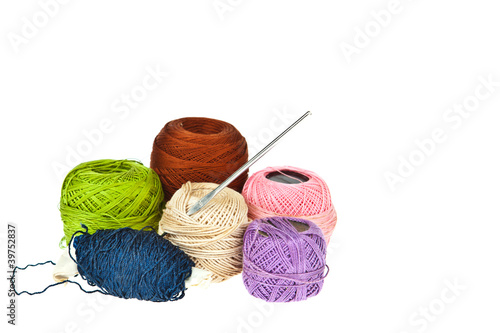 Colorful knitting wool balls