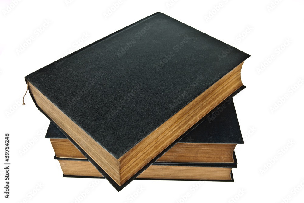 Stack of old books isolated on white background Stack of old books isolated on white background