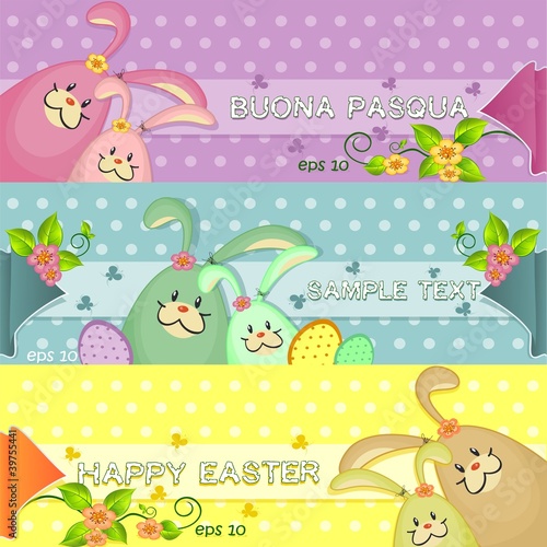Easter  Rabbits Banners