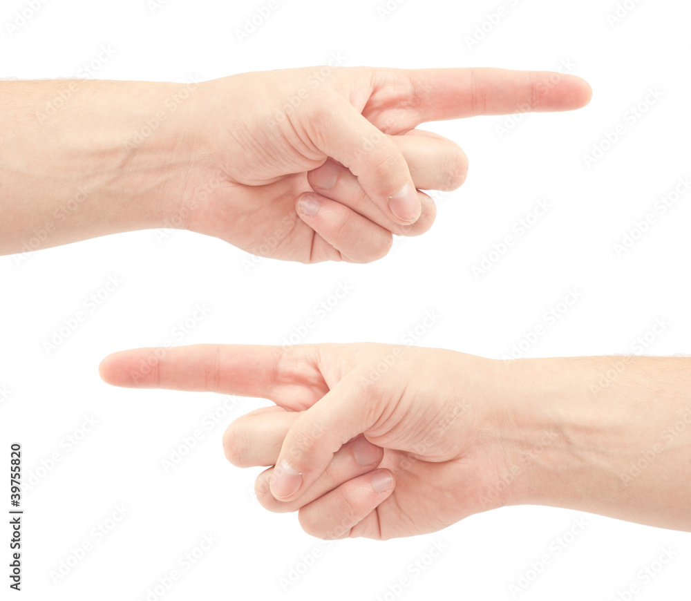 Pointing hand isolated on white background Pointing hand isolated on white background