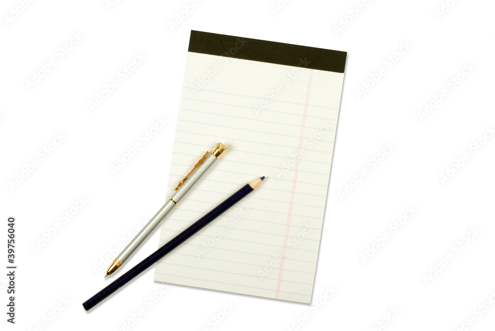 Notebook with pencil and pen Notebook with pencil and pen