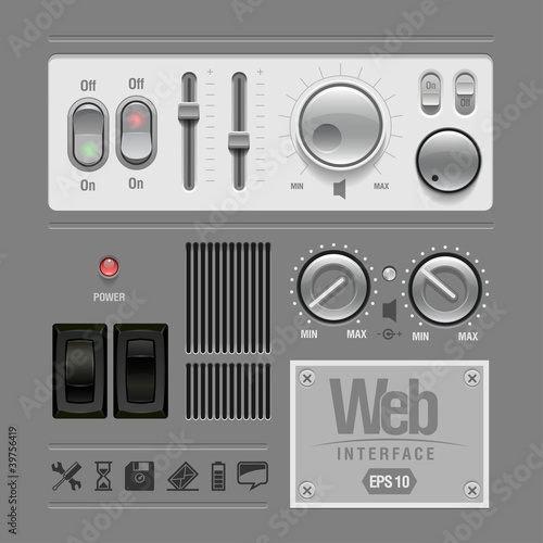 Web UI Elements Design Gray.