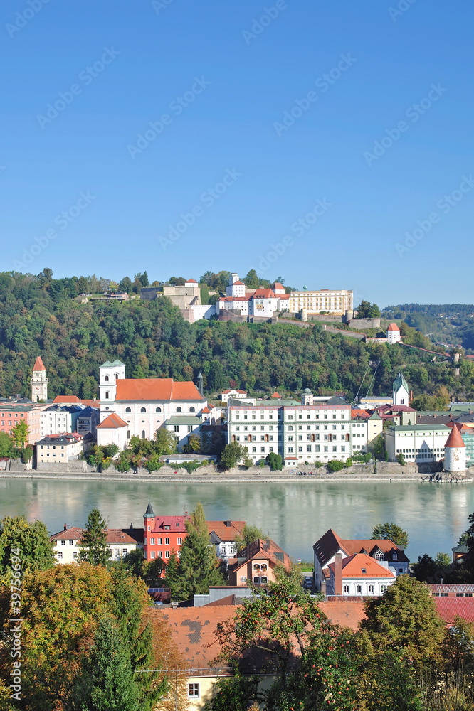 Blick über Passau im Bayerischen Wald