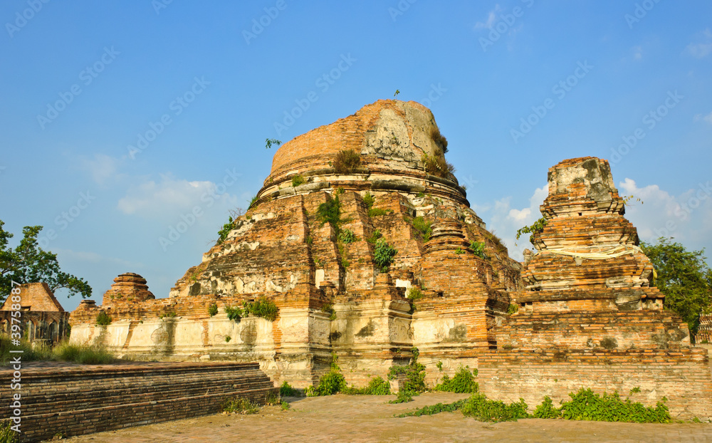 Ruins pagoda in Ayutthaya, Thailand
