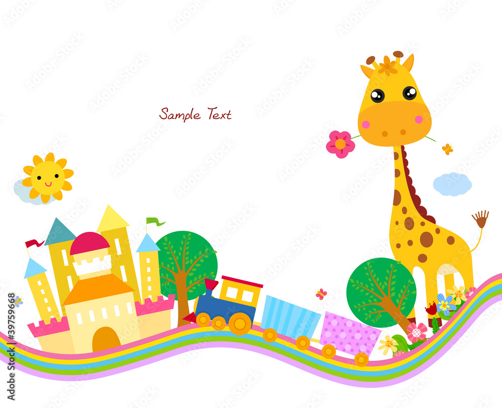 Obraz premium cute background,giraffe