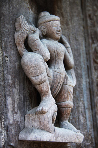 Myanmar wood holy sculpture