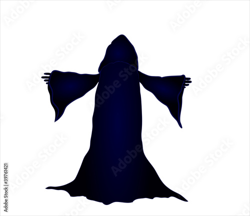 silhouette vector illustration of a wizard