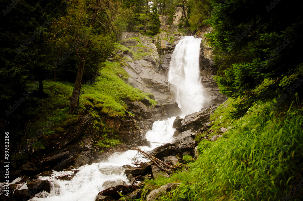 Naklejka premium Power of water - Saent waterfalls in the Italian mountains