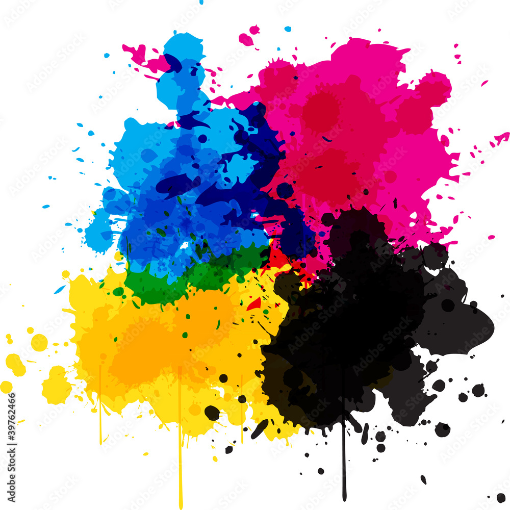 CMYK Splash Flecken Stock Vector | Adobe Stock