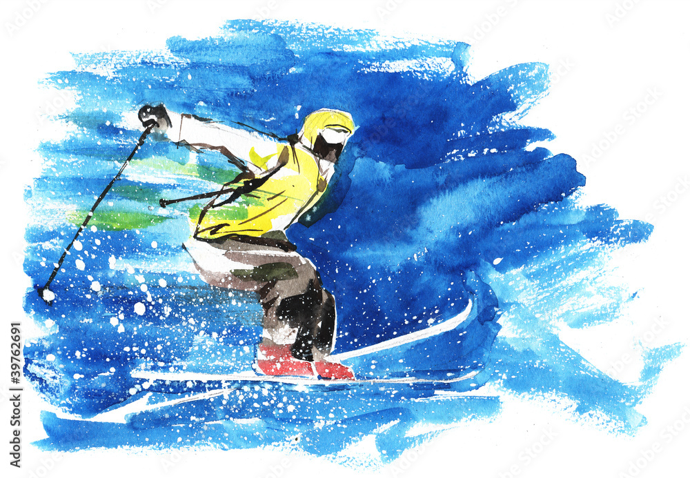 Naklejka premium skier