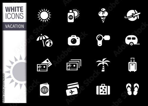 White - Vacation icons
