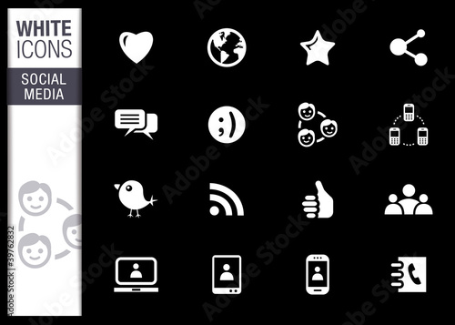 White - Social media icons