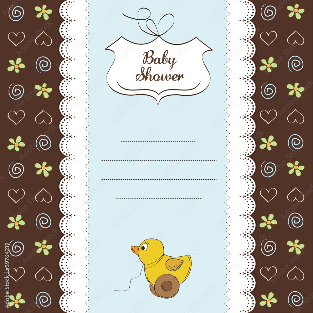 baby shower card with duck