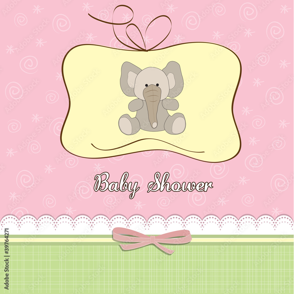 romantic baby girl announcement card