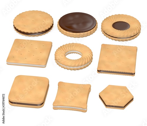 3d render of biscuit food