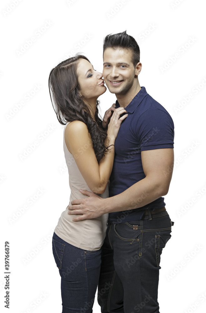 Cute women kissing her boyfriend Cute women kissing her boyfriend