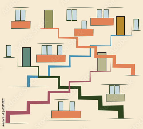 Abstract modern multi storey building