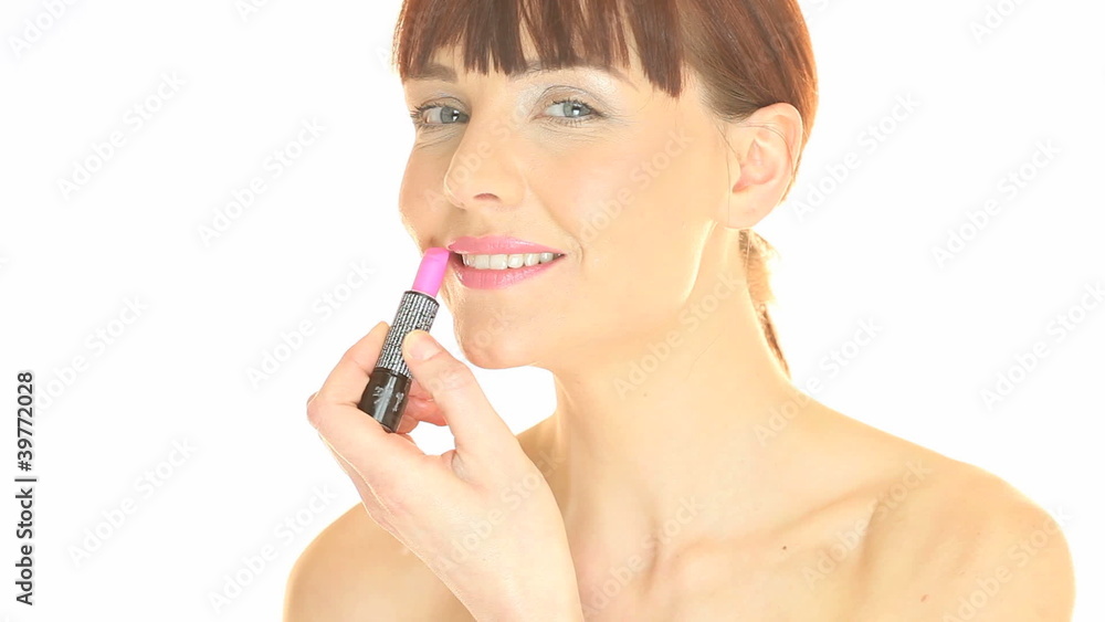 Woman Applying Lipstick Woman Applying Lipstick