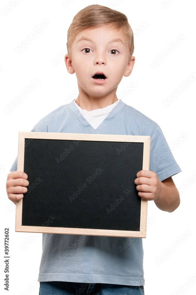Boy with blackboard Boy with blackboard