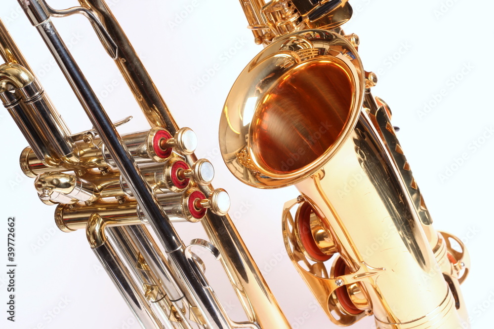 Trompete und Saxophon Stock Photo | Adobe Stock