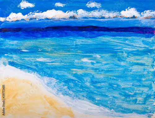 Beach and ocean vacation painting