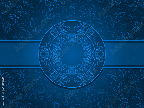 Floral Seamless Pattern with Ornament