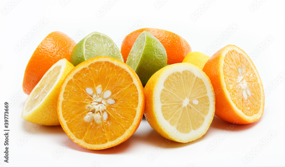 tropical fruits isolated on a white background. tropical fruits isolated on a white background.