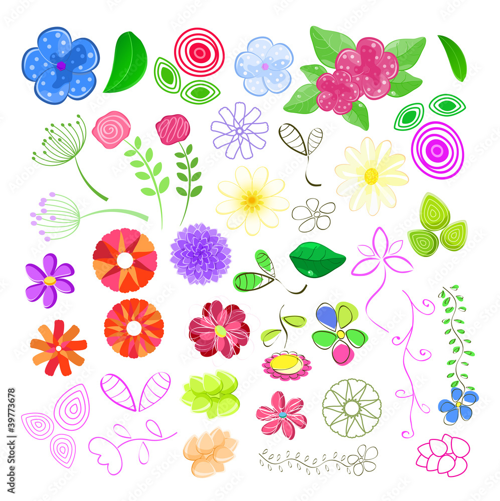 Set of Flower Elements Set of Flower Elements