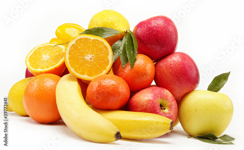 fruits isolated on a white background.