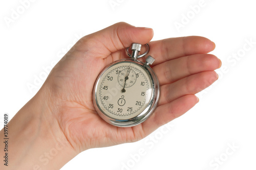 Hand with stopwatch