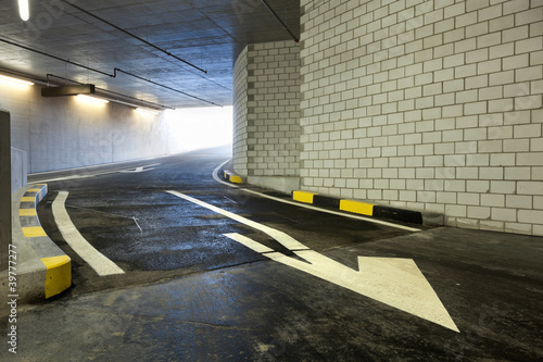 new underground parking, entry cars