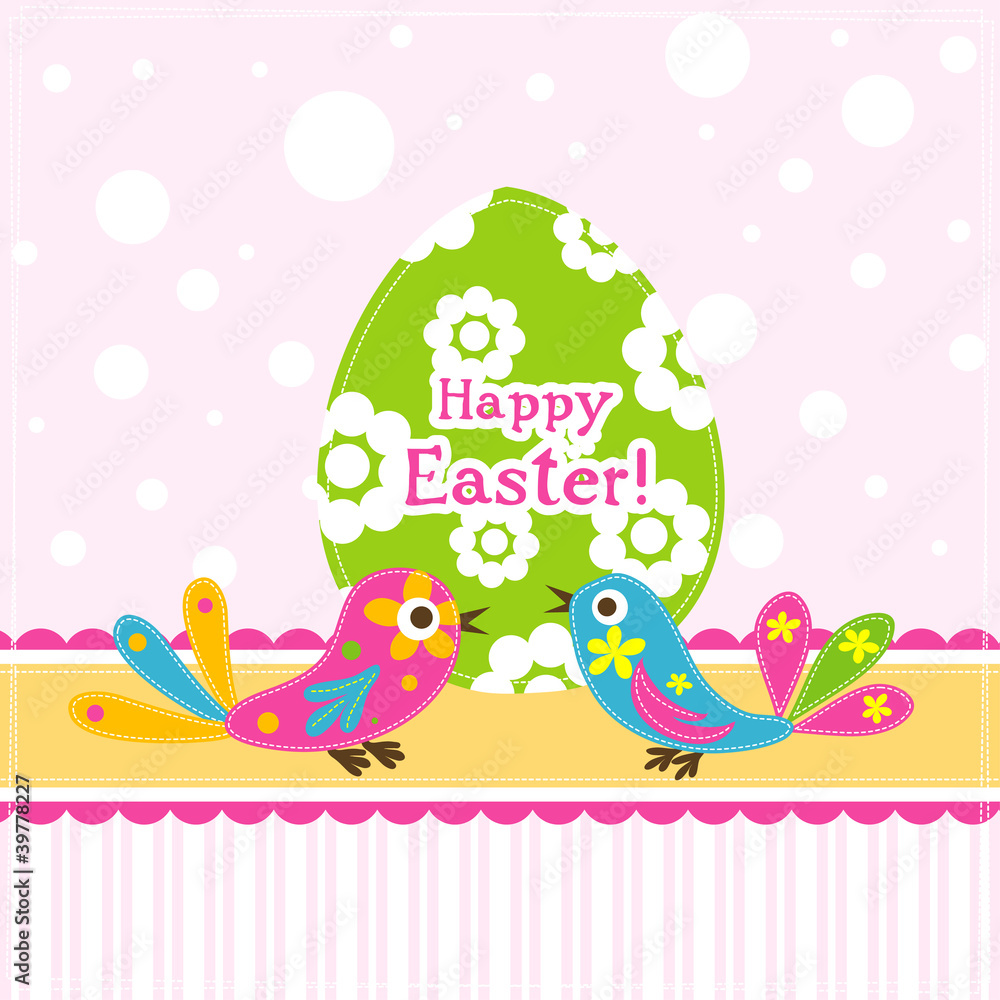 Template Easter greeting card, vector