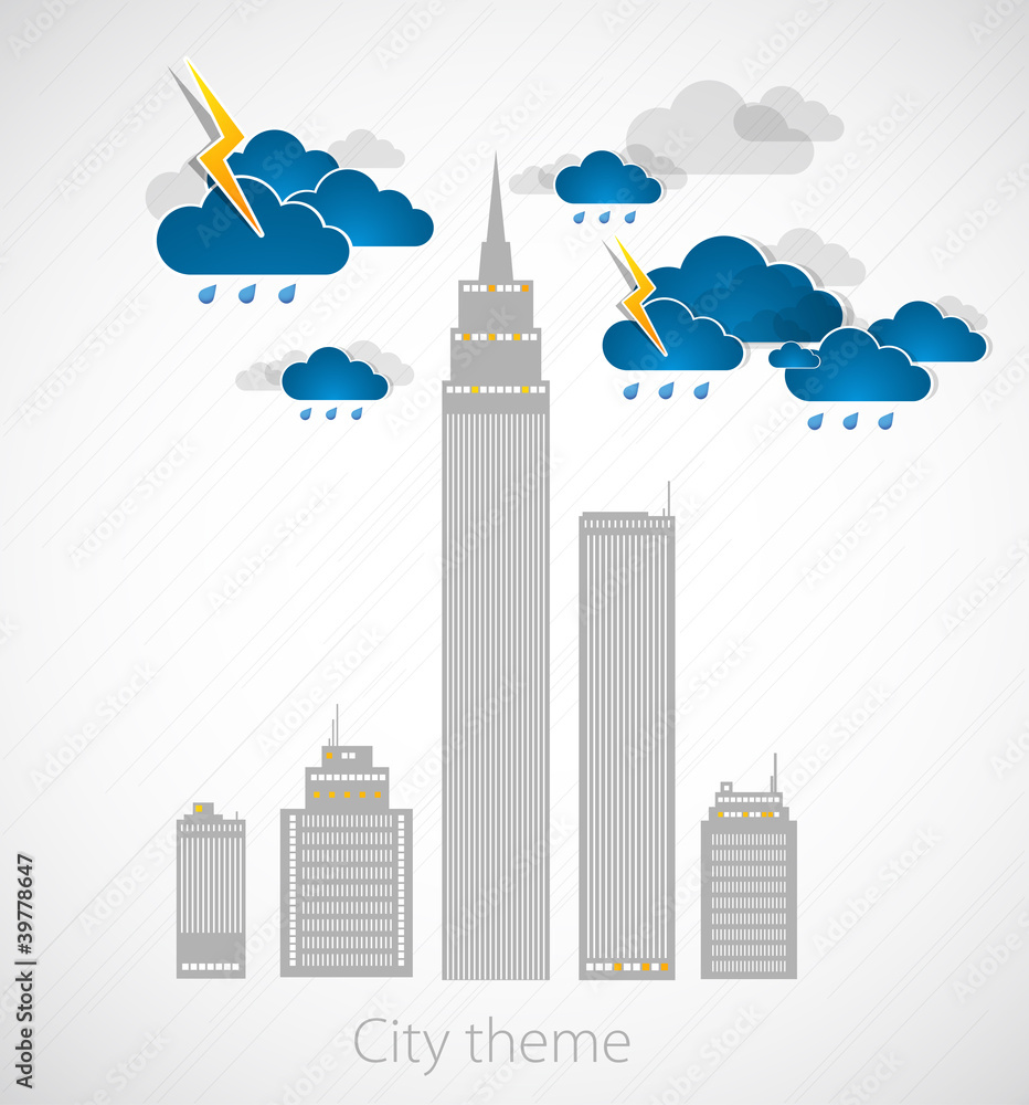 Obraz premium Bad weather background. City theme