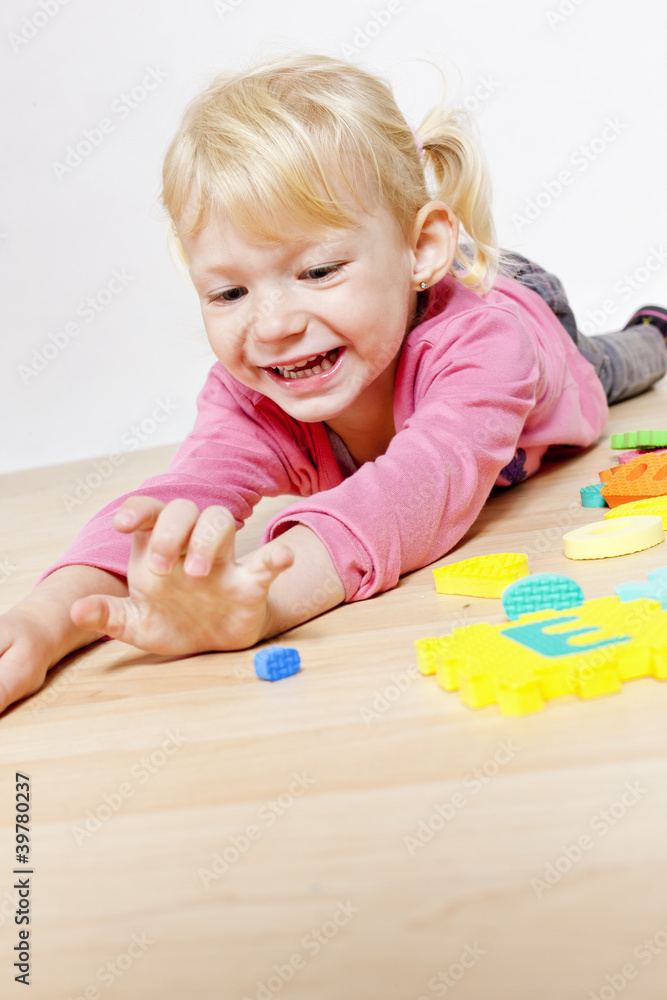 portrait of playing little girl portrait of playing little girl
