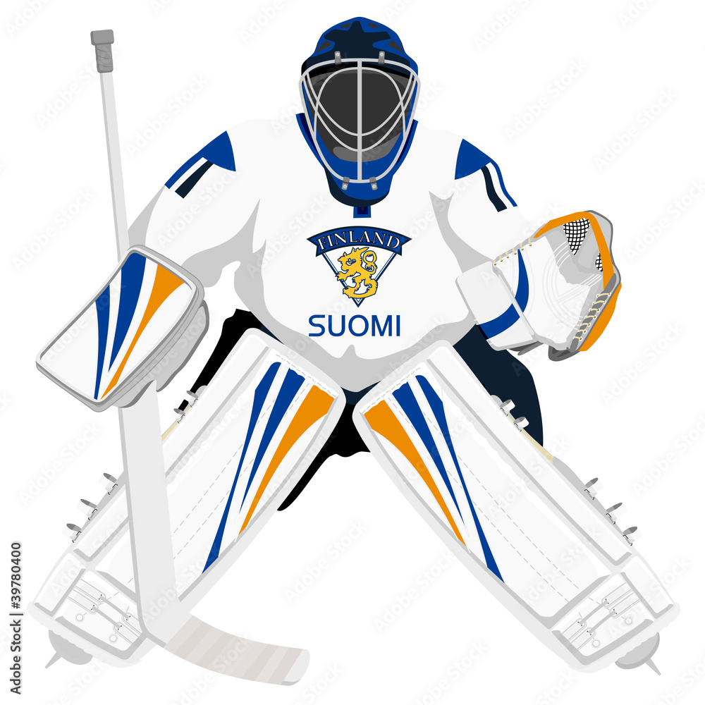 Obraz premium Team Finland hockey goalie