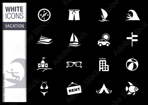 White - Vacation icons