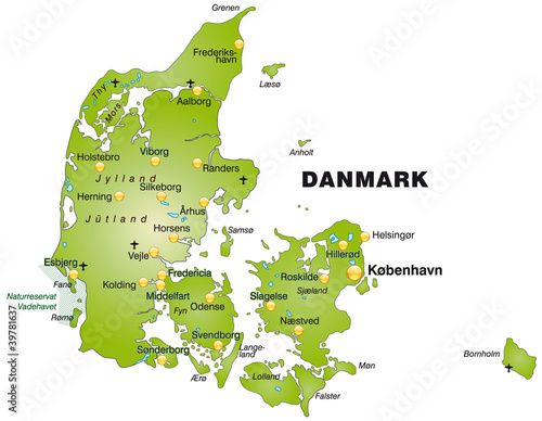 Übersichtskarte von Dänemark photo