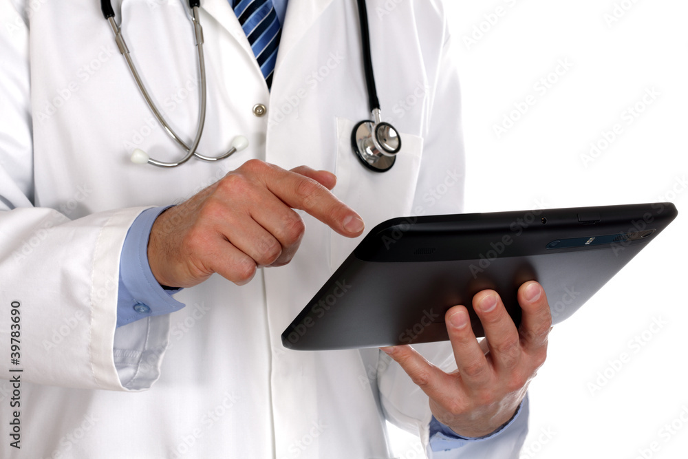 Doctor using digital tablet Doctor using digital tablet