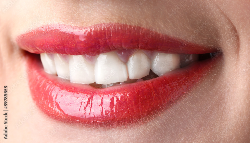 Fototapeta premium beautiful make up of gloss lips