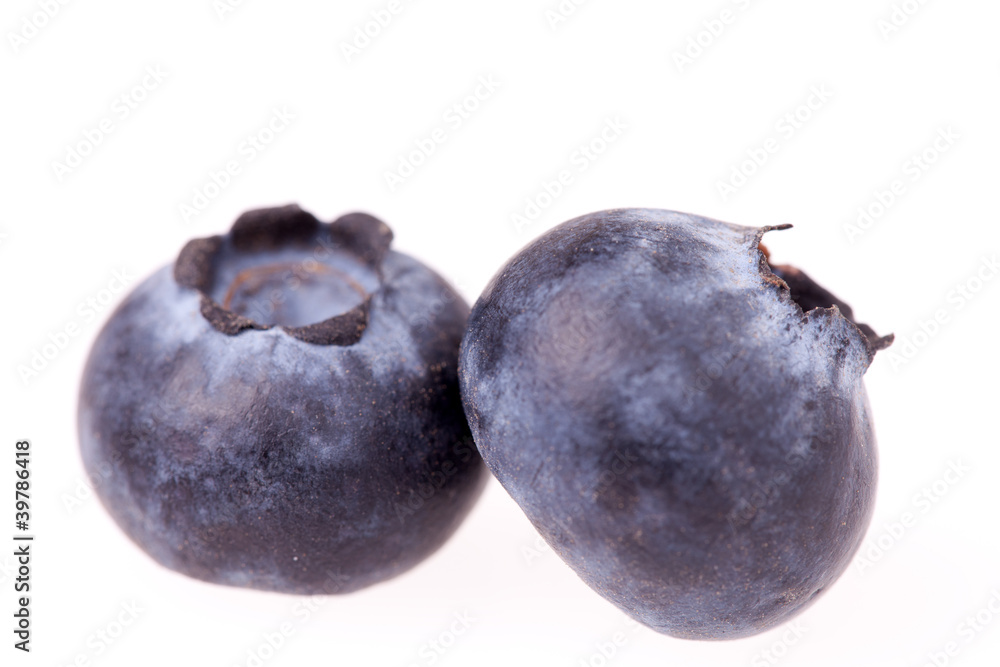 Obraz premium Two Blueberries Isolated