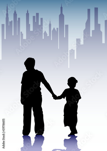 Childrens in city