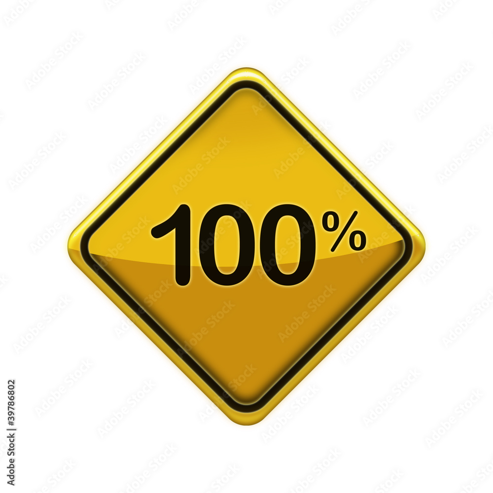 100 Hundred percent yellow traffic speed road sign illustration 100 Hundred percent yellow traffic speed road sign illustration
