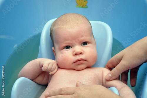 baby boy washing