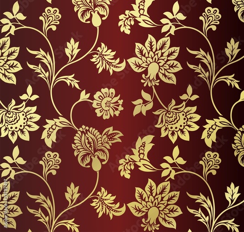 traditional floral pattern  textile design  royal India